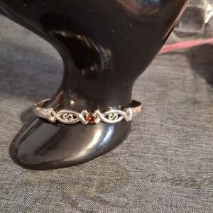 Elegant Silver and Red  Women's Bracelet